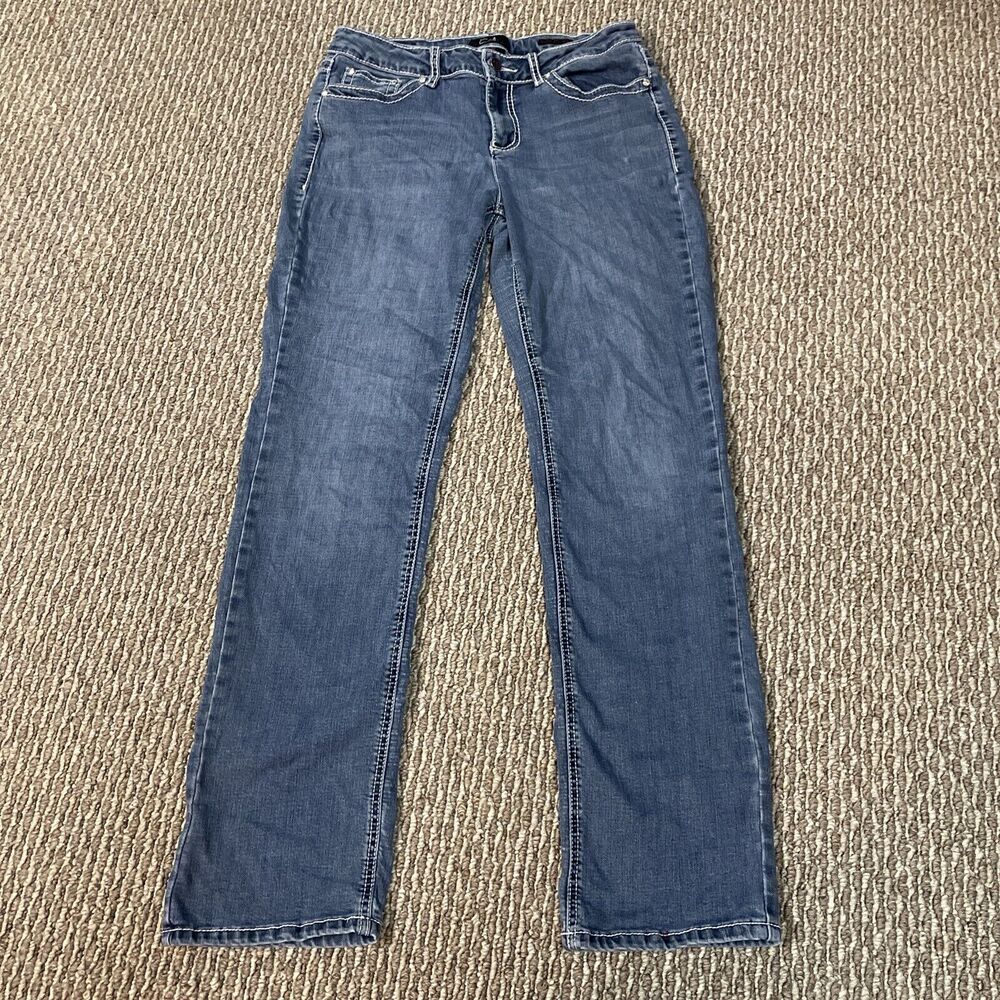 Earl Jeans Women's Size 10 Straight Leg Bejeweled Embroidered Denim Jeans